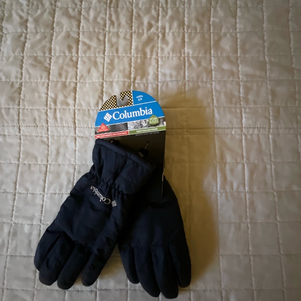 COLUMBIA SPORTSWEAR- Womens Navy Blue Omni-Heat linings Gloves.Size S